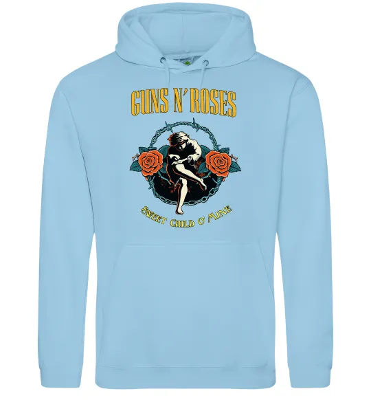 Чоловіча толстовка (худі) Guns N`Roses Sweet child Блакитний фото