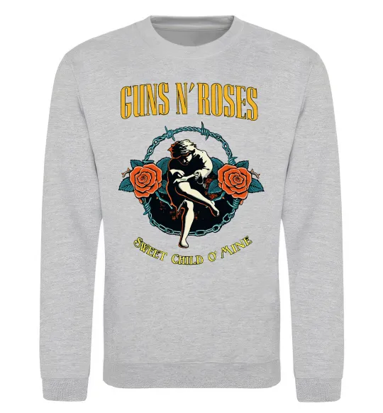 Свитшот Guns N`Roses Sweet child Серый меланж фото