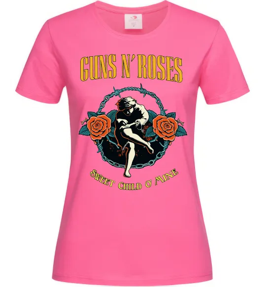 Женская футболка Guns N`Roses Sweet child Ярко-розовый фото