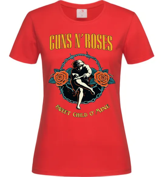 Женская футболка Guns N`Roses Sweet child Красный фото