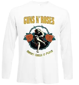 Лонгслив Guns N Roses skull Белый фото Лонгслив Guns N Roses skull Белый фото