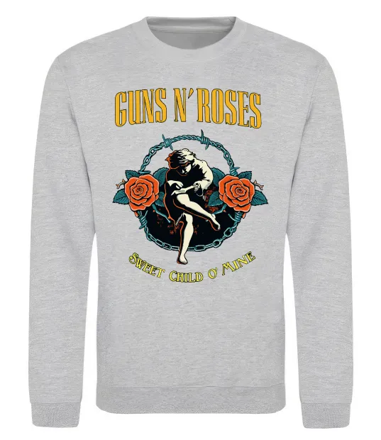 Свитшот Guns N`Roses Sweet child Серый меланж фото