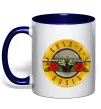 Чашка с цветной ручкой Guns N Roses logo Глубокий темно-синий фото