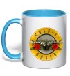 Чашка с цветной ручкой Guns N Roses logo Голубой фото