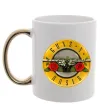 Чашка с цветной ручкой Guns N Roses logo Золото фото