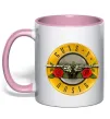 Чашка с цветной ручкой Guns N Roses logo Нежно розовый фото