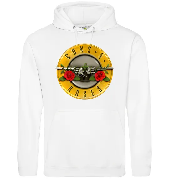 Чоловіча толстовка (худі) Guns N Roses logo Білий фото