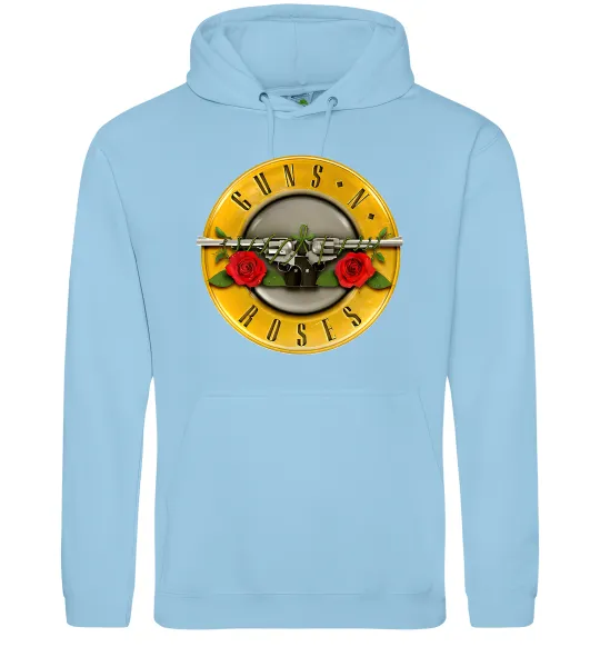 Чоловіча толстовка (худі) Guns N Roses logo Блакитний фото