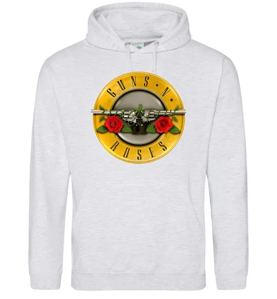 Женская толстовка (худи) Guns N Roses logo Серый меланж фото