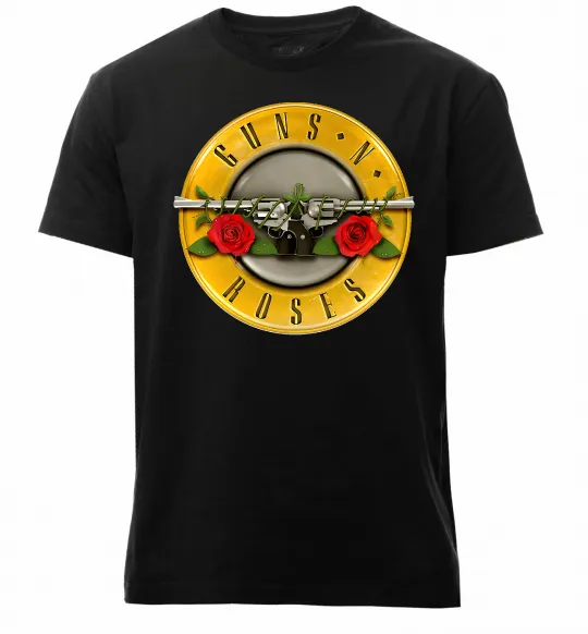 Мужская премиум футболка Guns N Roses logo Черный фото