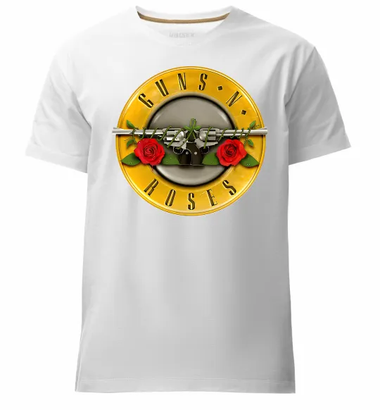 Мужская премиум футболка Guns N Roses logo Белый фото