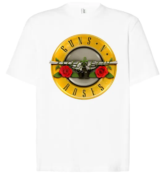 Футболка Оверсайз Guns N Roses logo Білий фото
