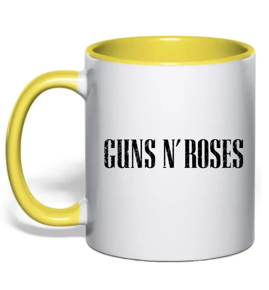 Чашка з кольоровою ручкою Guns N Roses Сонячно жовтий фото