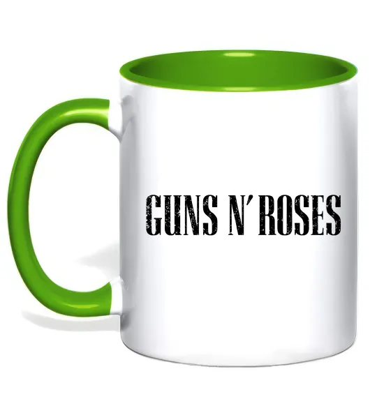 Чашка з кольоровою ручкою Guns N Roses Зелений фото