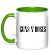 Чашка з кольоровою ручкою Guns N Roses Зелений фото