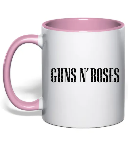Чашка з кольоровою ручкою Guns N Roses Ніжно рожевий фото