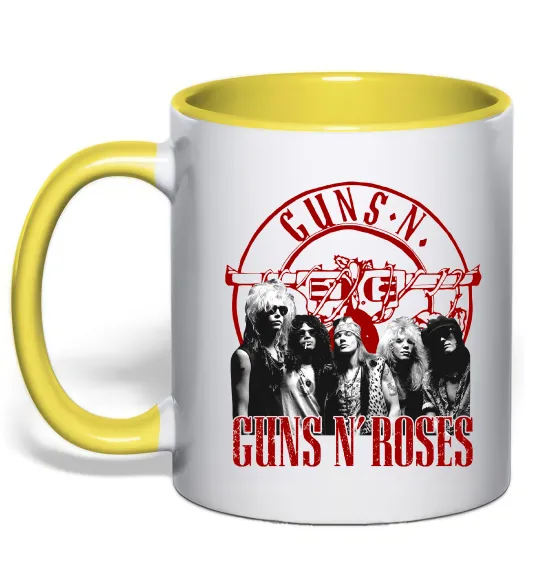 Чашка с цветной ручкой Guns N Roses photo Солнечно желтый фото