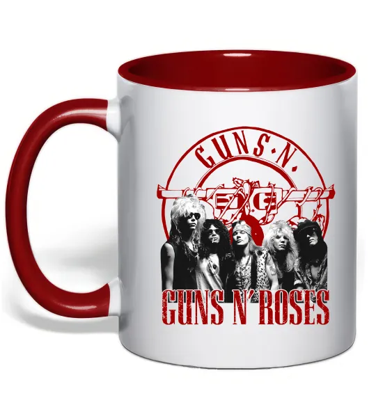 Чашка с цветной ручкой Guns N Roses photo Красный фото