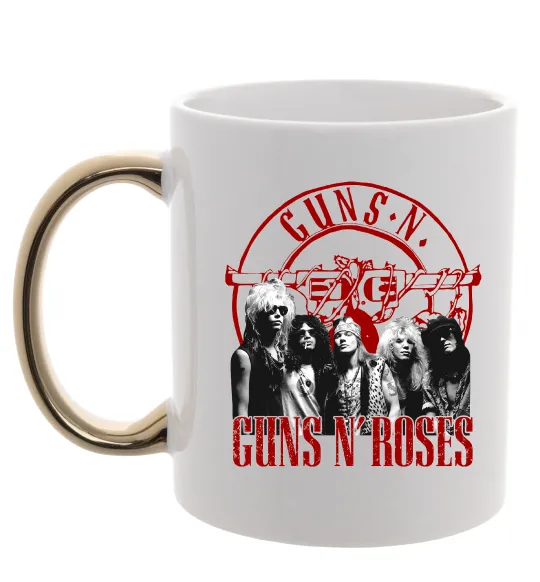 Чашка с цветной ручкой Guns N Roses photo Золото фото