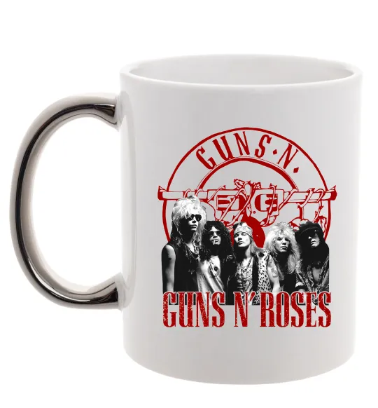 Чашка с цветной ручкой Guns N Roses photo Серебро фото