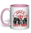 Чашка с цветной ручкой Guns N Roses photo Нежно розовый фото