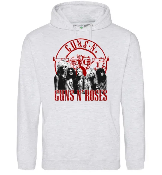Мужская толстовка (худи) Guns N Roses photo Серый меланж фото