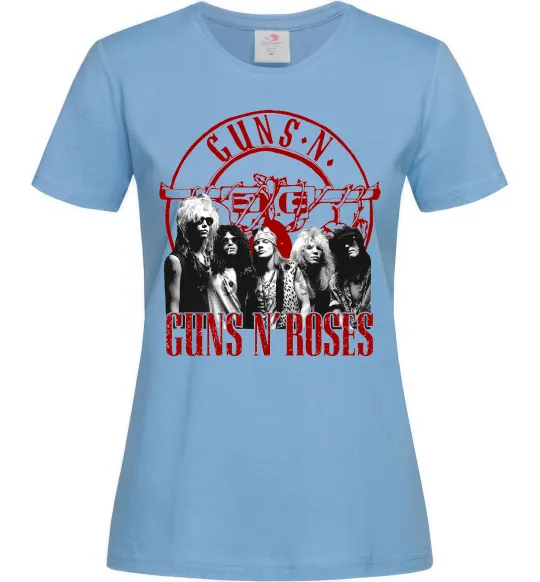Женская футболка Guns N Roses photo Голубой фото