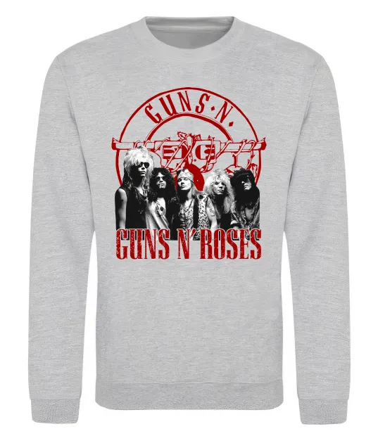 Свитшот Guns N Roses photo Серый меланж фото