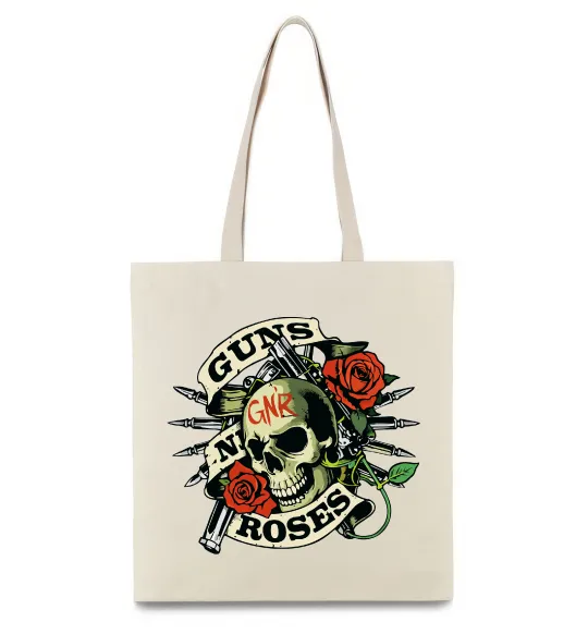 Эко-сумка Guns N Roses skull Бежевый фото