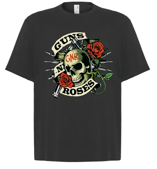 Футболка Оверсайз Guns N Roses skull Чорний фото