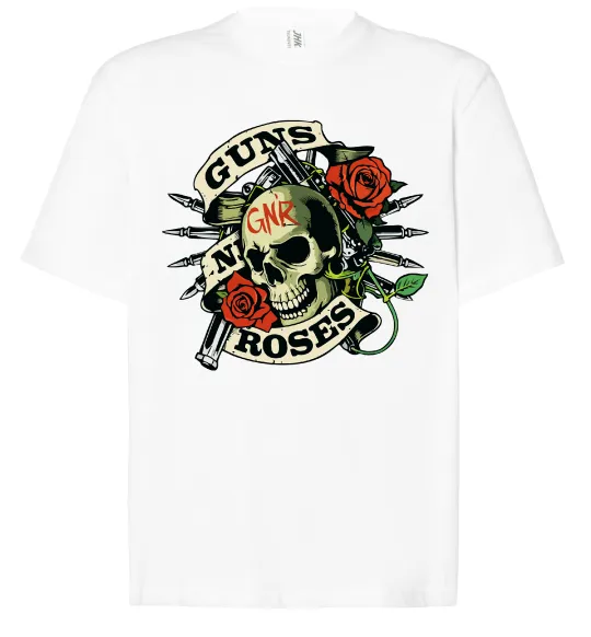 Футболка Оверсайз Guns N Roses skull Білий фото