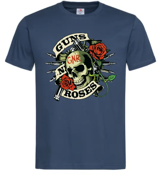 Мужская футболка Guns N Roses skull Темно-синий фото