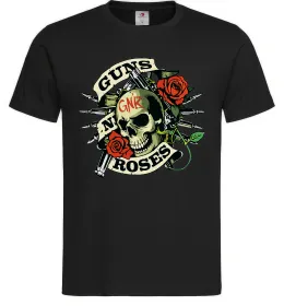 Мужская футболка Guns N Roses skull Черный фото