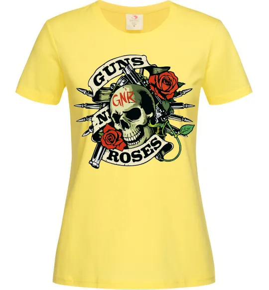 Женская футболка Guns N Roses skull Лимонный фото