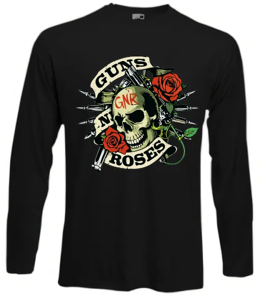 Лонгслів Guns N Roses skull Чорний фото
