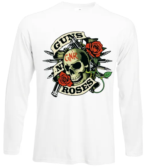 Лонгслів Guns N Roses skull Білий фото