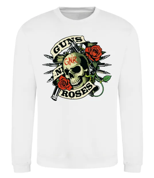 Світшот Guns N Roses skull Білий фото