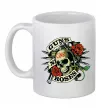 Чашка керамічна Guns N Roses skull Білий фото
