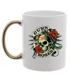 Чашка з кольоровою ручкою Guns N Roses skull Золото фото
