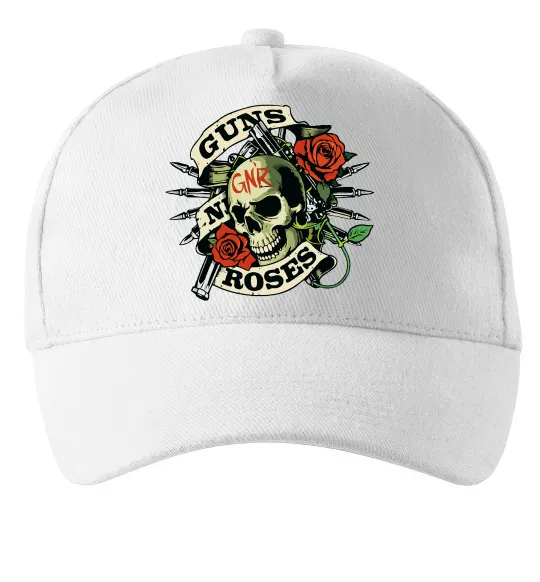 Кепка Guns N Roses skull Білий фото