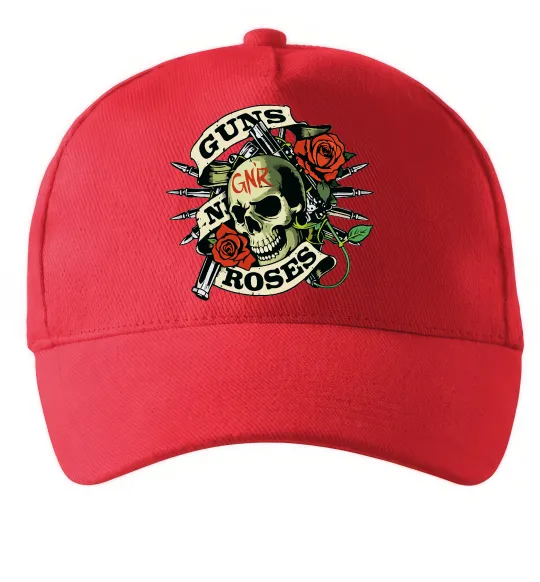 Кепка Guns N Roses skull Червоний фото