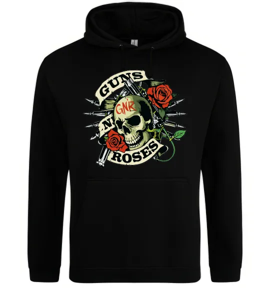 Чоловіча толстовка (худі) Guns N Roses skull Чорний фото
