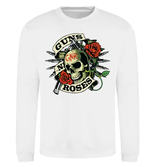 Свитшот Guns N Roses skull Белый фото
