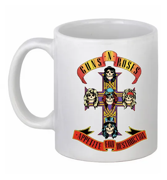 Чашка керамічна Guns N Roses appetite for destruction Білий фото