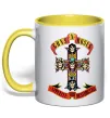 Чашка с цветной ручкой Guns N Roses appetite for destruction Лимонный фото