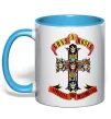 Чашка с цветной ручкой Guns N Roses appetite for destruction Голубой фото