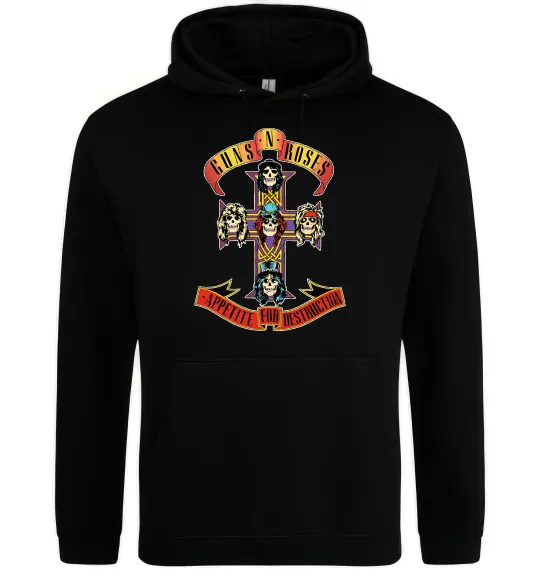 Мужская толстовка (худи) Guns N Roses appetite for destruction Черный фото