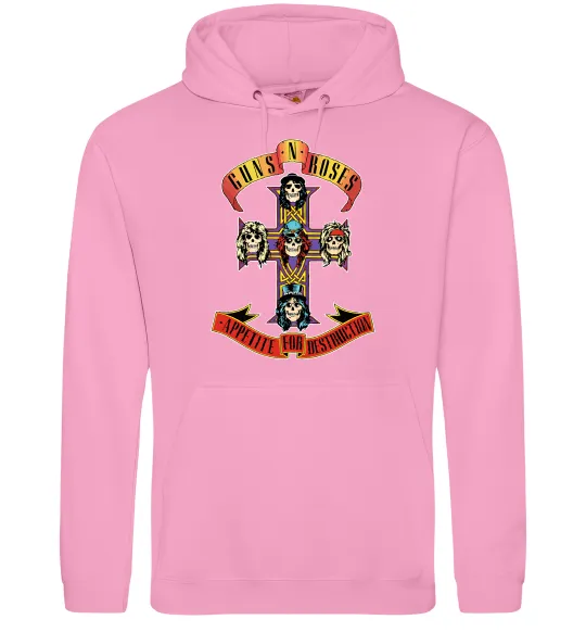 Женская толстовка (худи) Guns N Roses appetite for destruction Розовый фото