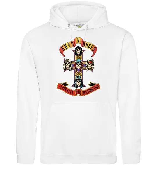 Женская толстовка (худи) Guns N Roses appetite for destruction Белый фото
