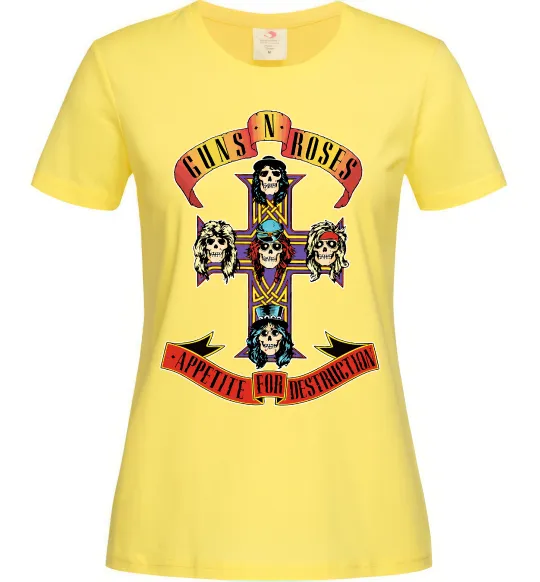Женская футболка Guns N Roses appetite for destruction Лимонный фото